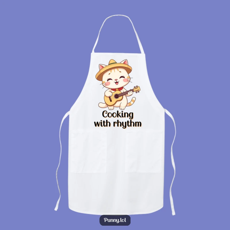 Funny Fiesta Cat Apron - Musical Kitchen Companion