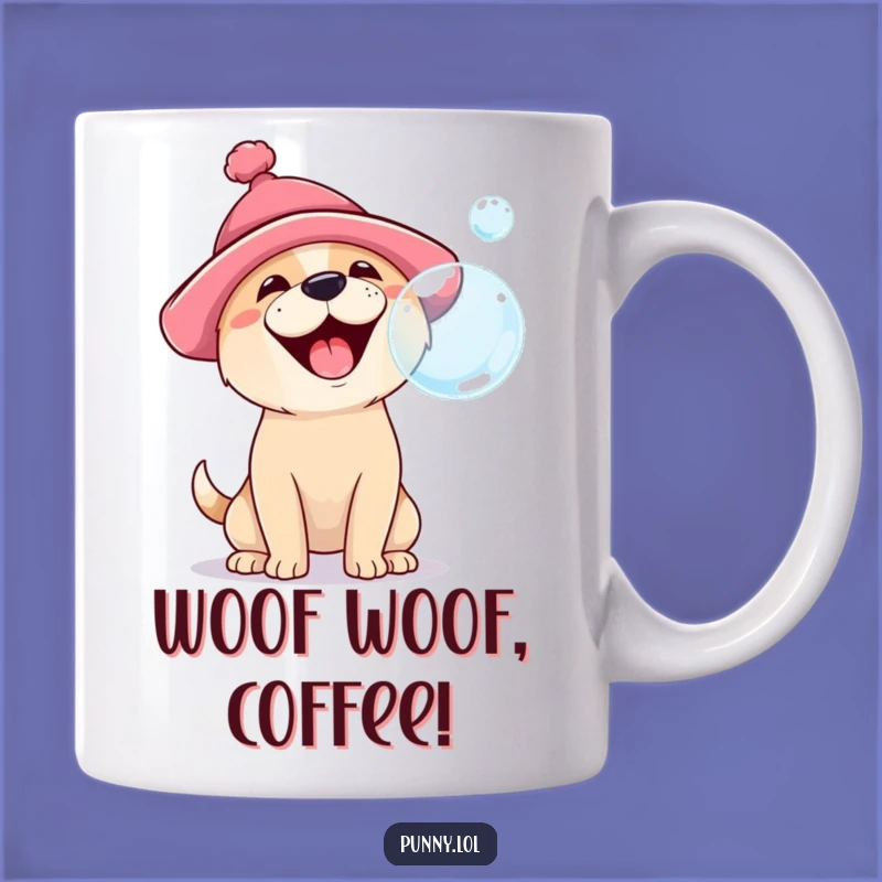 Funny Dog Bubble Mug: Silly Hat & Barking Fun, Perfect Pet Lover Gift