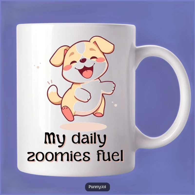 Funny Giggling Dog Chasing Tail Mug - Hilarious Pet Lover Gift Idea
