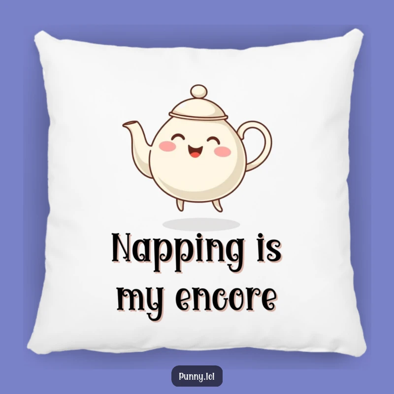 Funny Dancing Teapot Pillow - Soft Steaming Character Cushion