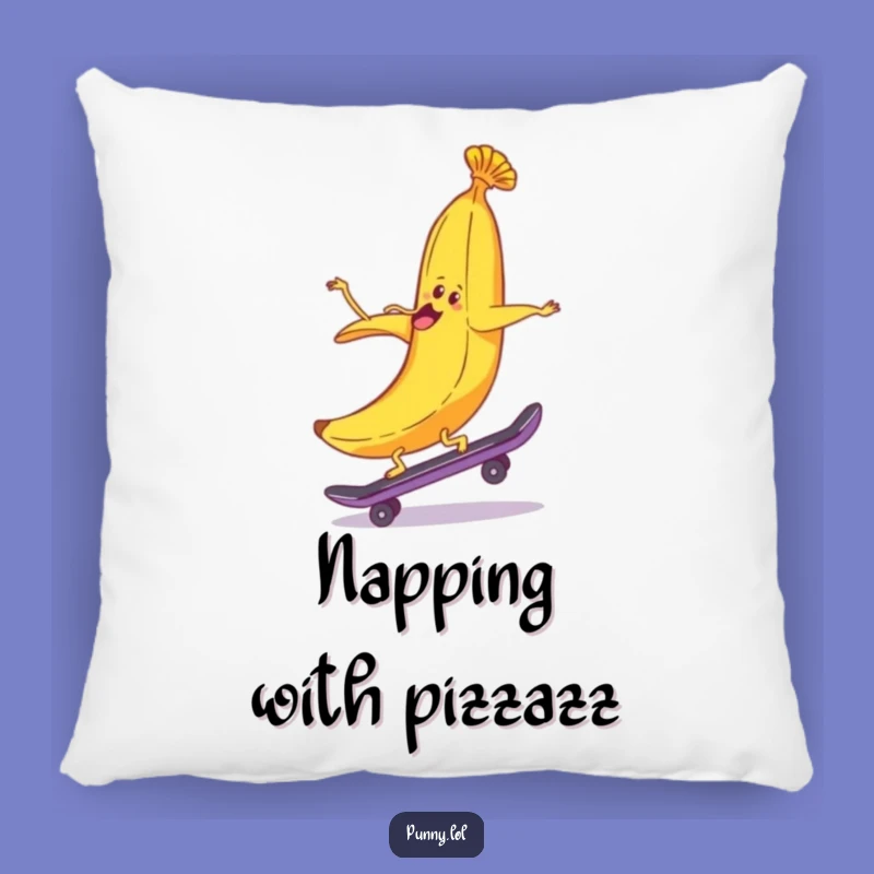 Funny Banana Peel Skateboard Pillow - Cozy Backwards Accent Gift