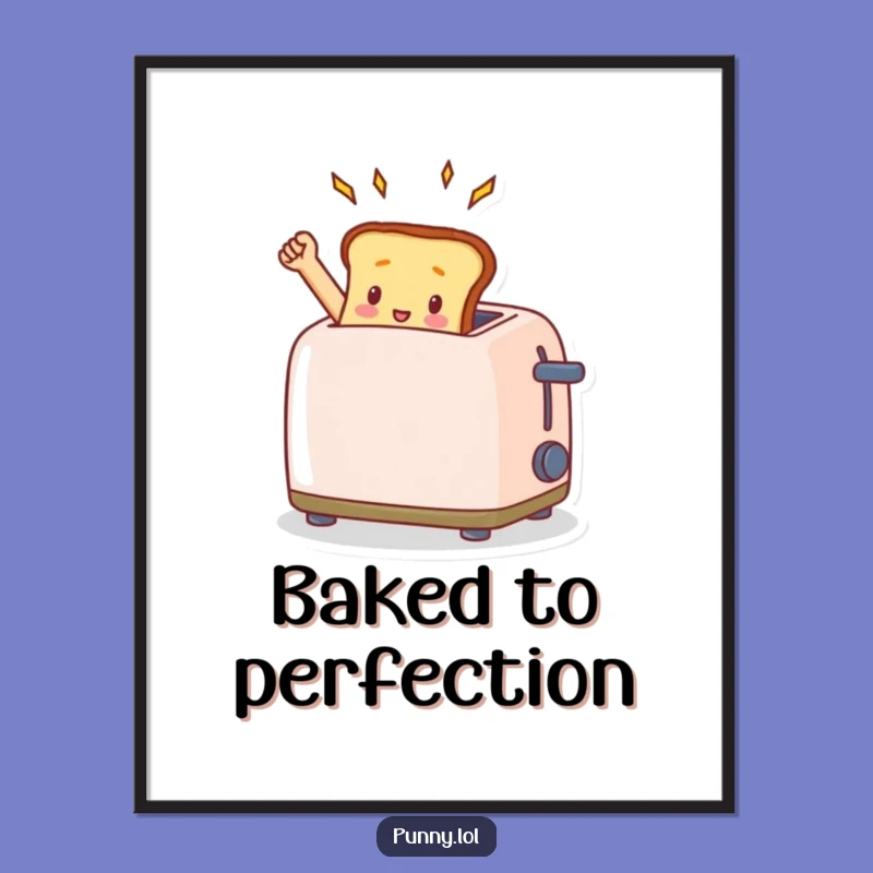 Funny Toast Toaster Digital Art - Triumphant Breakfast Printable Gift