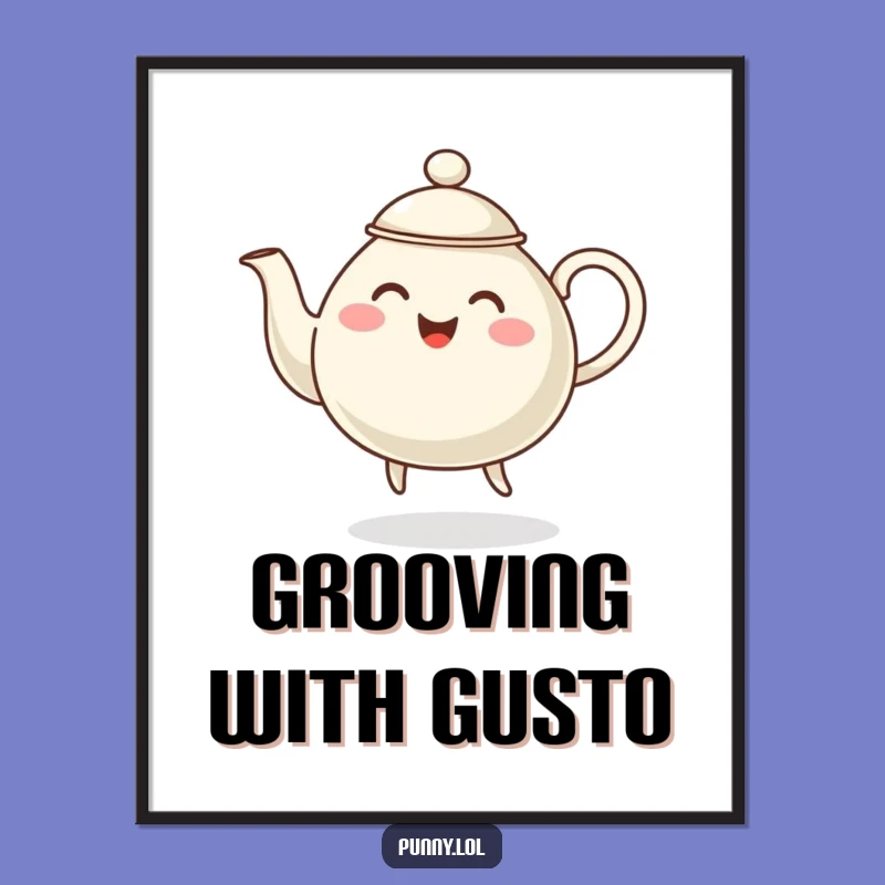 Funny Dancing Teapot Digital Art - Joyful Steaming Character Download