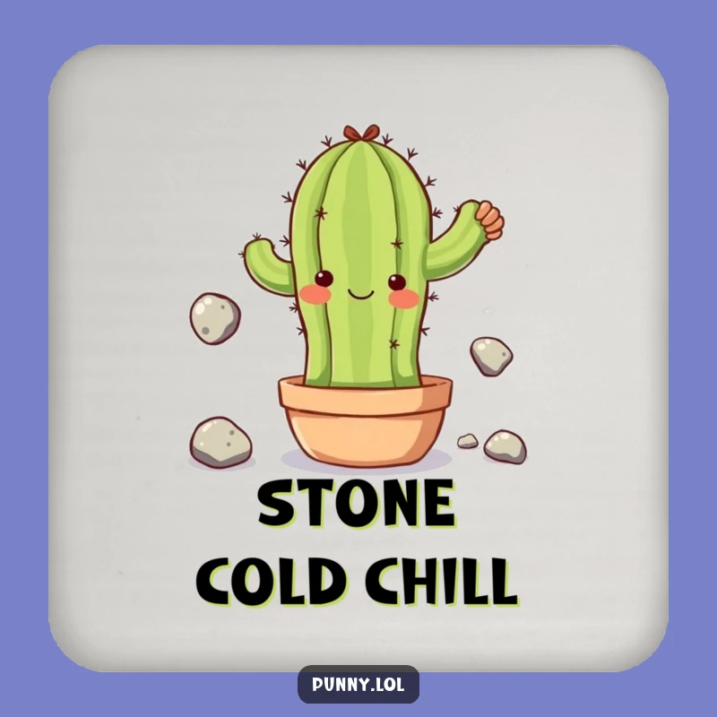 Funny Clumsy Cactus Coaster - Protect Surfaces with Wobbly Charm!