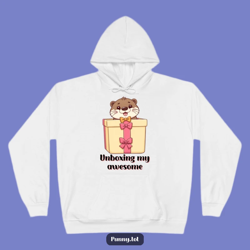 Cozy Funny Otter Bow Tie Gift Box Hoodie: Your New Favorite Comfort Wear