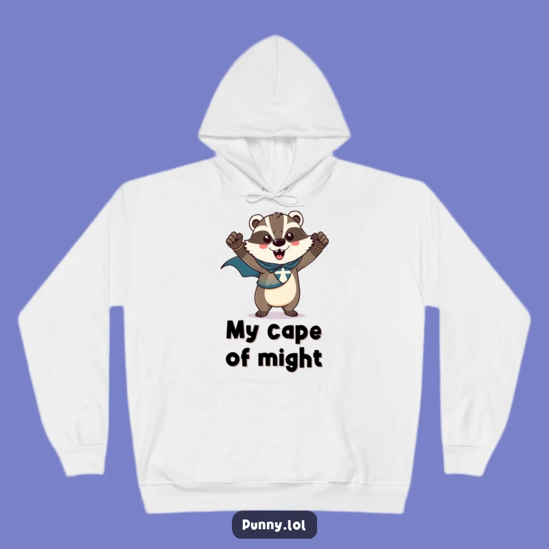 Funny Badger Superhero Hoodie: Cozy & Mighty with Cape, Best Gift for Heroes
