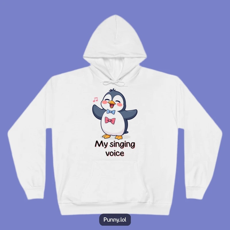 Funny Penguin Opera Hoodie: Cozy & Dramatic with Bowtie, Best Gift for Performers