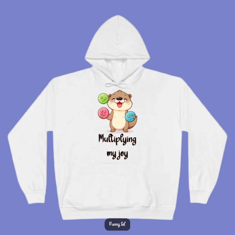 Funny Otter Juggling Hoodie - Cozy Playful Sweatshirt, Cute Animal Gift