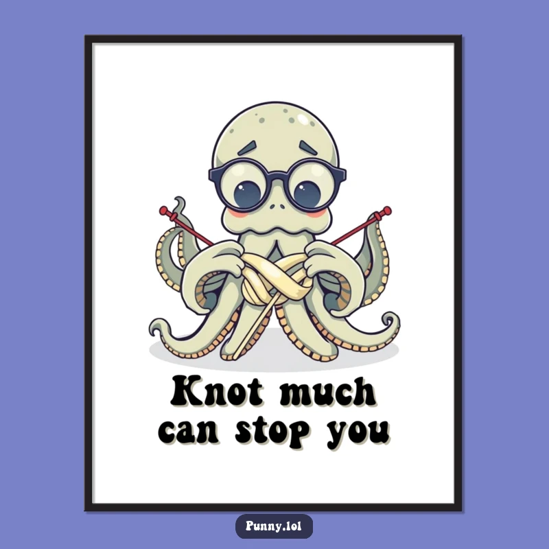 Free Printable Octopus Knitting Wall Art - Hilarious Downloadable Decor for a Whimsical Space!
