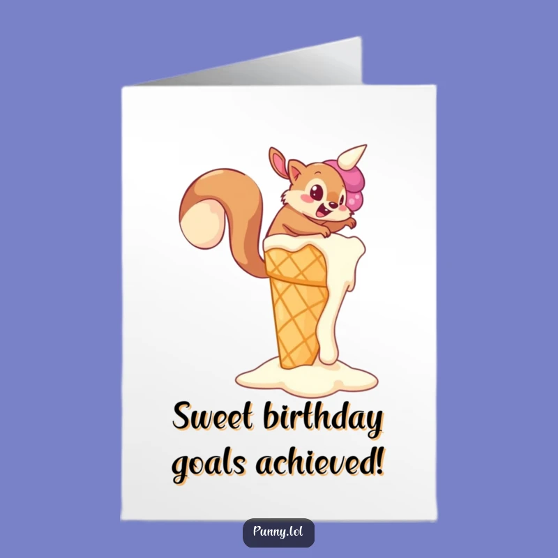 Free Printable Birthday Card: Squirrel's Sweet Quest, Hilarious Downloadable Gift!
