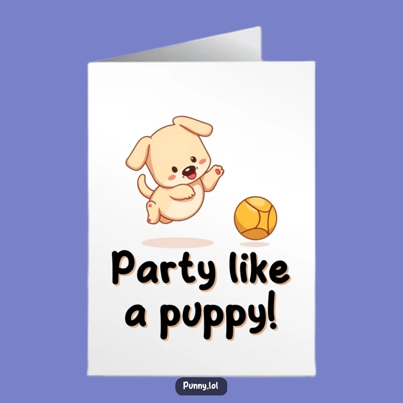 Free Printable Puppy Birthday Card: Energetic Fun Downloadable Gift for Playful Wishes