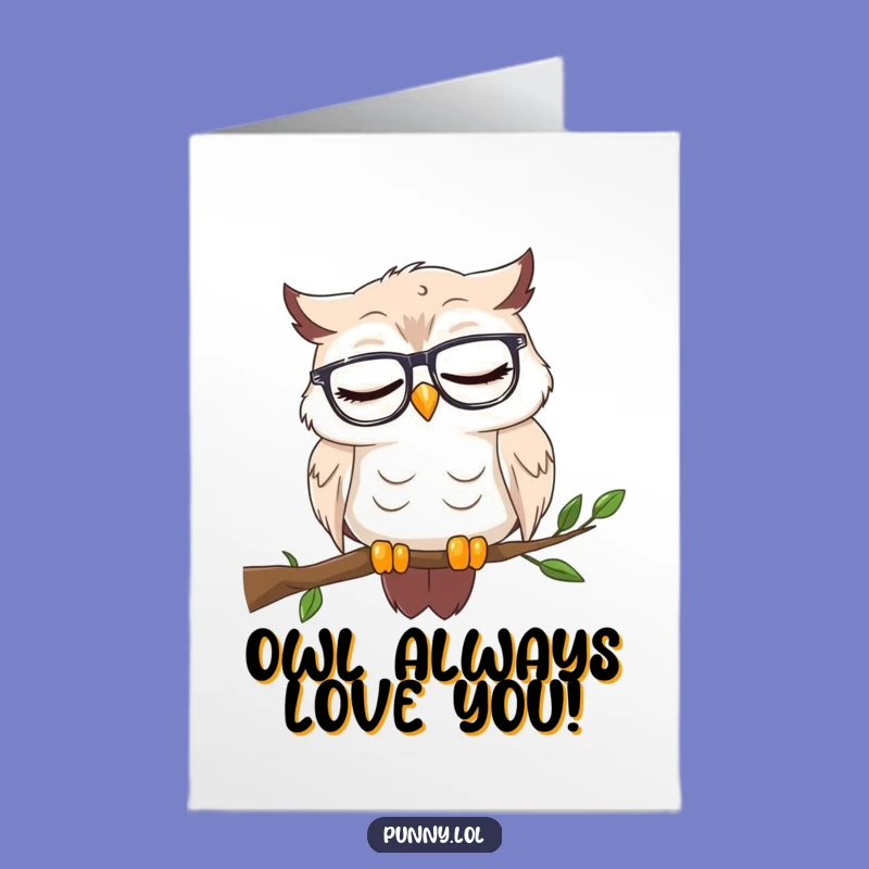 Free Printable Birthday Card: Sleepy Owl Nods Off, a Cozy Digital Download Gift