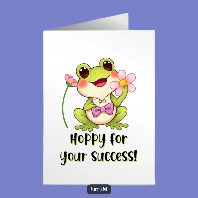 Free Printable Congrats Card: Frog Bowtie Serenade - Funny Downloadable Celebration