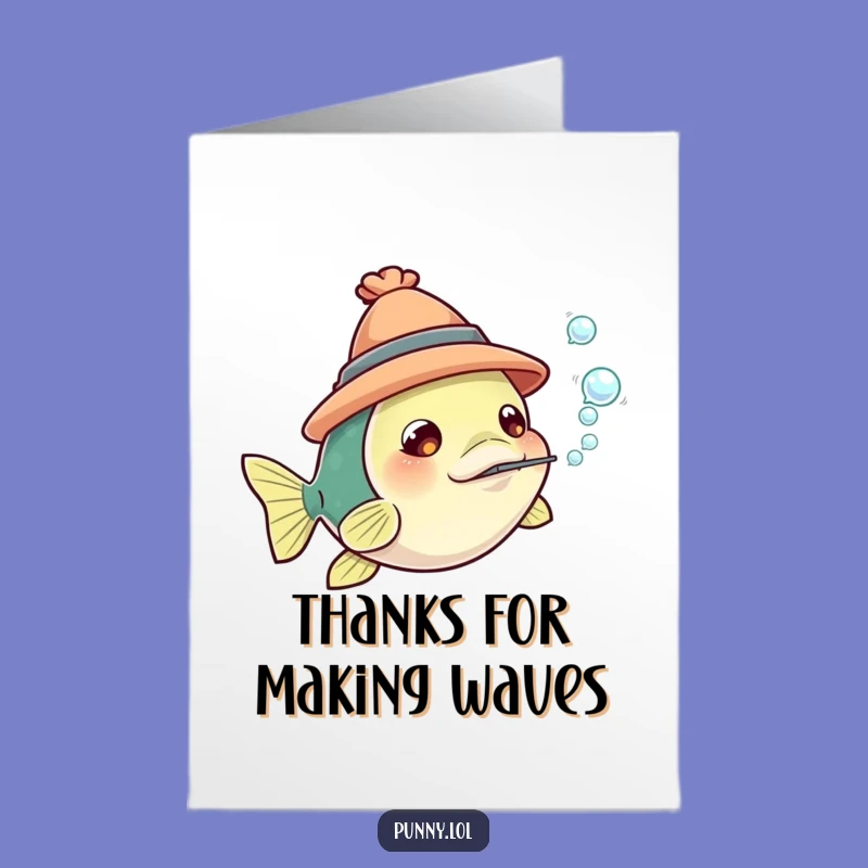 Free Printable Fish Thank You Card: Bubble of Gratitude Downloadable