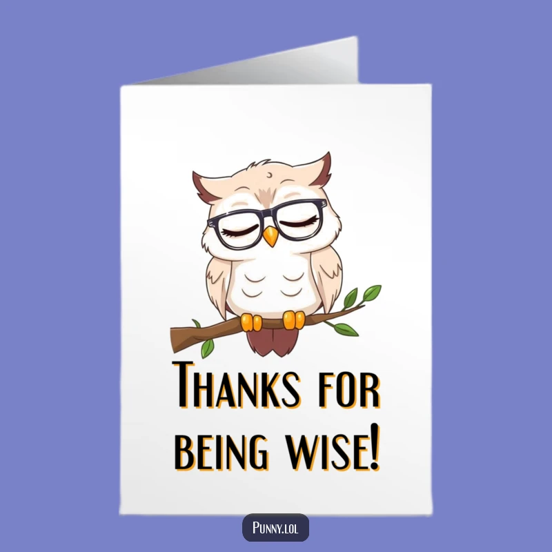 Free Printable Thank You Card: Sleepy Owl's Thanks, a Cozy Downloadable Gift