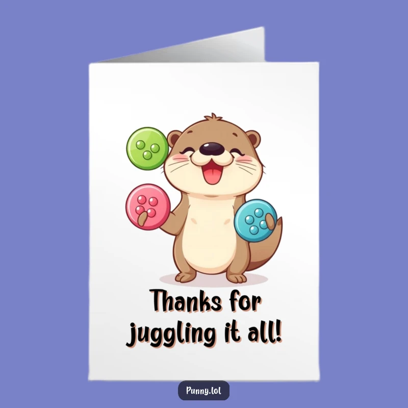 Free Printable Thank You: Otter Button Fun - Funny Gratitude Gift
