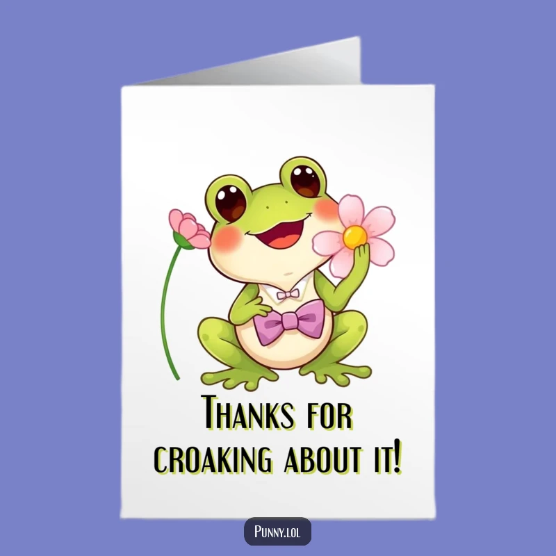 Free Printable Thank You: Frog Bowtie Tune - Funny Gratitude Gift