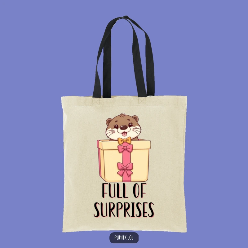 Stylish Funny Otter Bow Tie Gift Box Tote Bag: Carry Your Essentials with Flair