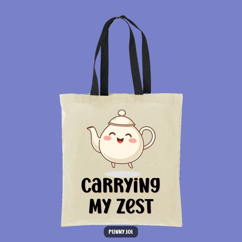 Funny Dancing Teapot Tote Bag - Stylish Steaming Character Carryall