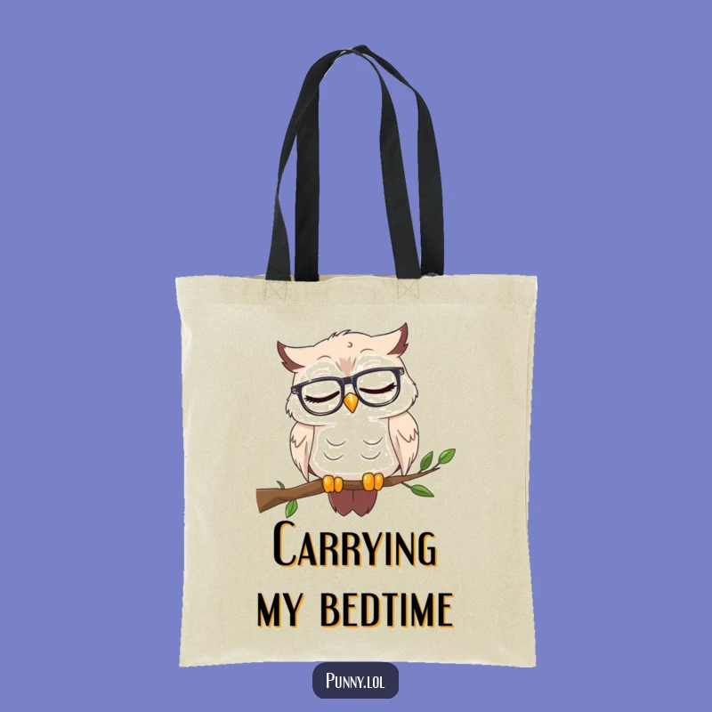 Funny Sleepy Owl Tote Bag - Carry Your Books (and Your Sleepiness!)